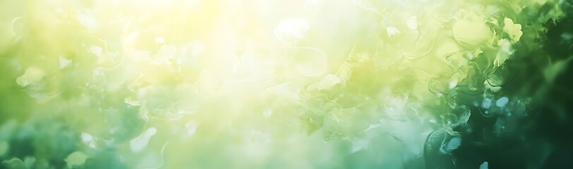 Obraz premium A green spring background with blurred edges and light colors