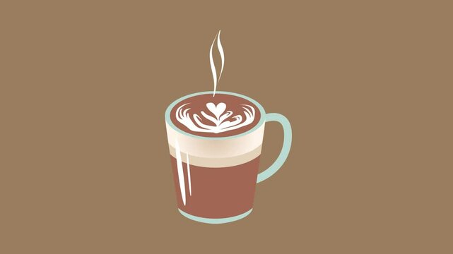 Animated video Coffee beverage Concept. Full length animation illustration. High quality 4k footage