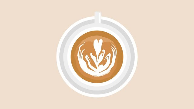 Animated video Coffee beverage Concept. Full length animation illustration. High quality 4k footage