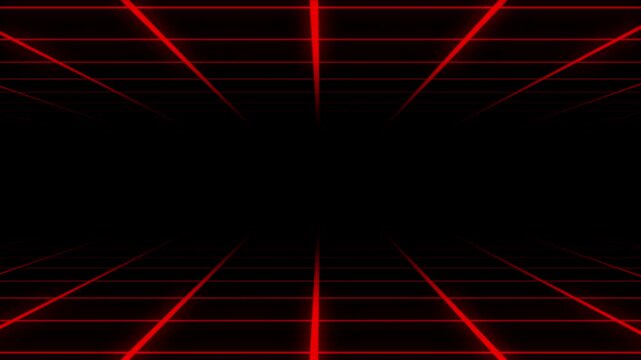 neon red grid retro loop background