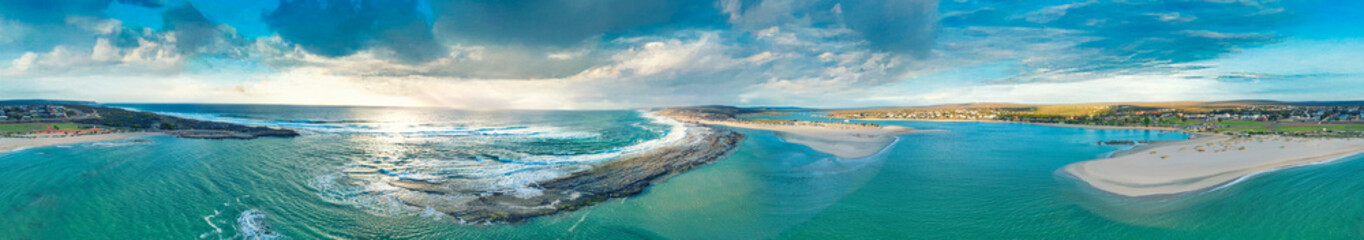 Obraz premium Scenic spring aerial of Kalbarri Coastline and vibrant town in Western Australia
