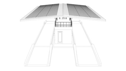 3D illustration of truck weight scale