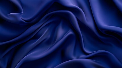 Fototapeta premium Deep Blue Silk Draped Luxuriously Soft Fabric