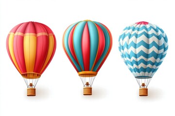 Obraz premium Three Colorful Hot Air Balloons