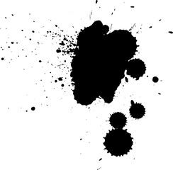 black ink brush painting dropped splash splatter artistic grunge graphic element