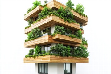 Eco-Friendly Wooden Apartment Building with Rooftop Gardens