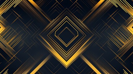 Abstract Gold Lines Dark Background Design
