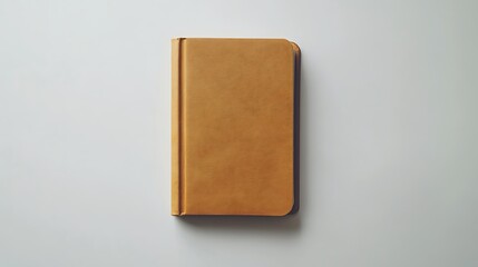 Tan Leather Notebook Mockup on White Background
