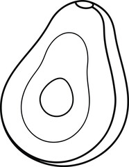 Tropical avocado. Evergreen fruit plant. Isolated Vector hand drawn. Vintage template for design. 