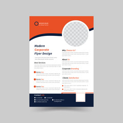   Corporate business flyer & brochure Template vector Design, modern business flyer template, abstract business flyer and creative design with natural shape and Orange color. Marketing, business  