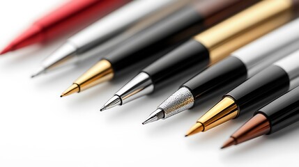 Close-up of Elegant Pens in a Row