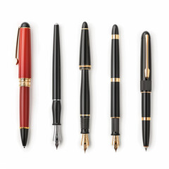 Elegant Collection of Luxury Pens on White Background for Office and Business Use