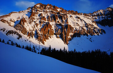 Mountian with fresh snow near Telluride, Colorado.