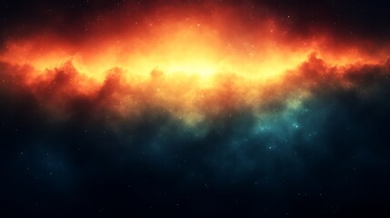 Celestial Nebula Fiery Orange And Teal Hues