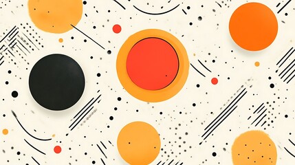 Abstract Colorful Circles and Lines Pattern Design
