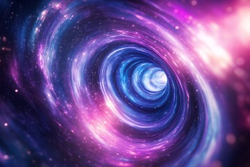 Obraz premium Abstract swirling cosmic vortex of vibrant purple and blue hues