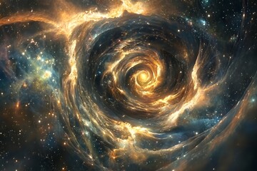 Obraz premium Cosmic Nebula Swirling Through Space A Galactic Vortex
