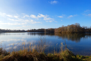 Fototapeta premium Pond in the Sorques plain sensitive natural area