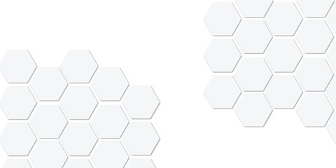 Abstract technology white geometric hexagon on transparent concept design honeycomb shape vector 