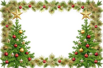 christmas frame with branches