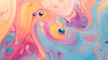 Abstract Swirling Pastel Marble Background with acrylic color splashes, Liquid marble paint background, swirling pattern and artistic backdrop of a acrylic mixed watercolor.