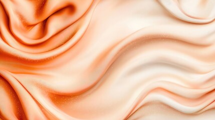 Obraz premium Cosmic abstract background idea. Elegant fabric waves in soft peach and cream tones, perfect for creative design projects.