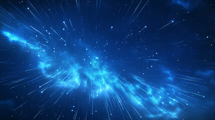 Fototapeta premium Enchanting Shooting Stars and Illuminated Clouds in a Dreamlike Cosmos