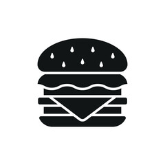 Hamburger Food Icon features a juicy and mouth-watering design, perfect for representing fast food, casual dining, or burger specialty restaurants