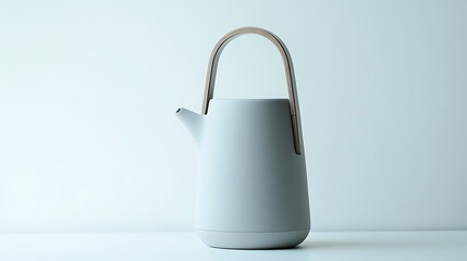 Modern Grey Kettle with Wooden Handle
