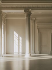 Empty Room with Columns and Windows