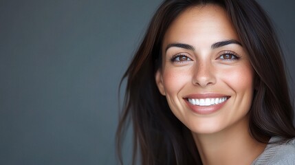 Fototapeta premium Smiling Hispanic Businesswoman Posing in Studio Setting