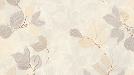 Elegant Beige and Brown Floral Leaf Pattern Design