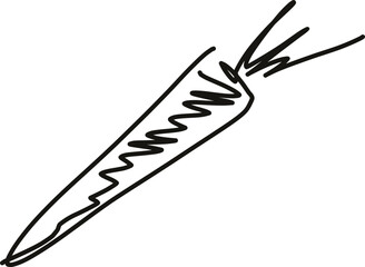 hand drawn carrot vector silhouette. line art sketch