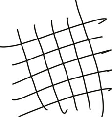 hand drawn grid mesh vector silhouette. line art sketch