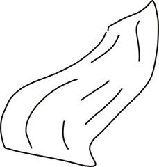 hand drawn cloth fabric vector silhouette. line art sketch