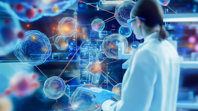 vibrant Metabolism with metabolites everywhere and ion-exchange chromatography in background