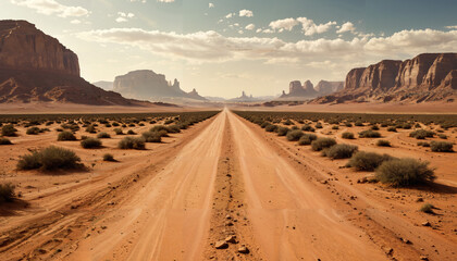 Route à travers le désert