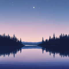 Fototapeta premium A vibrant yet simple pastel landscape of a sunny meadow, with fluffy white clouds in a light blue sky. Gentle green grass sways in the wind, dotted with colorful wildflowers. A single butterfly flutte