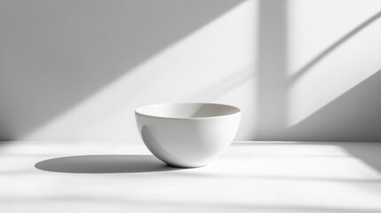 A minimalist ceramic teacup with a glossy finish, positioned on a bright white background