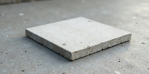 A Single Square Concrete Slab on a Gray Surface