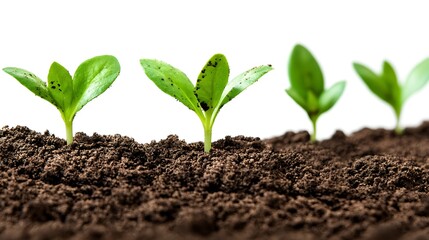 Fototapeta premium Young Green Sprouts Emerging from Soil