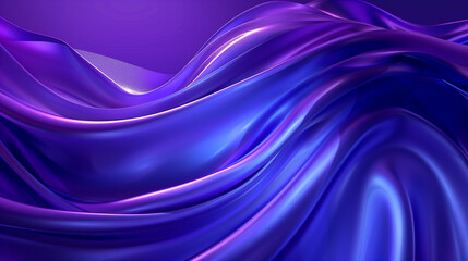 Fototapeta premium Stunning Digital Illustration of Abstract Flowing Purple Silk Waves with Smooth Texture, Perfect for Modern Backgrounds and Art Projects
