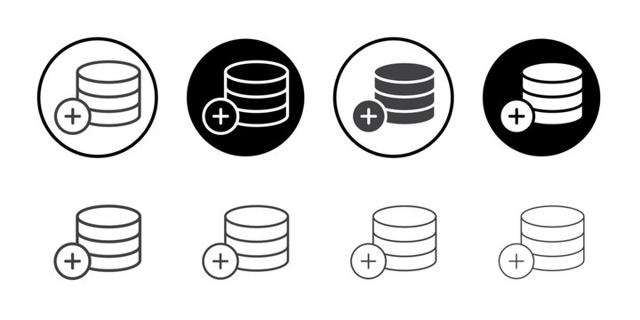 Add database icon simple vector symbol