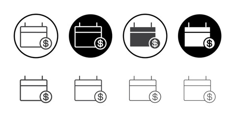 Calendar with dollar sign icon simple vector symbol