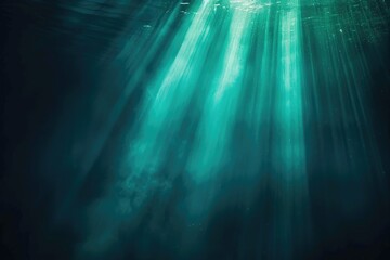 High resolution abstract art featuring green gradient against black background and rays of sunlight. Minimalistic design with high quality details.