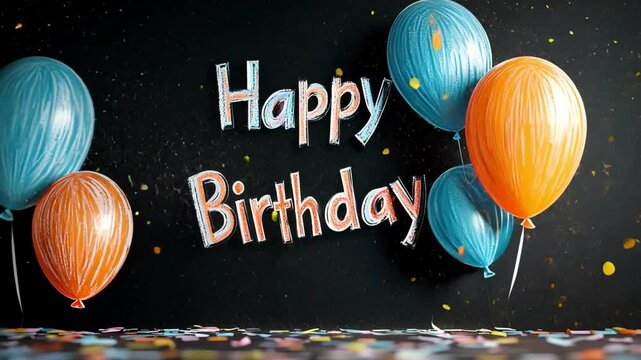 Colorful birthday balloons and decorations