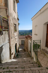 Naklejka premium A street among the picturesque of Morcone, a town in the province of Benevento, Italy. 