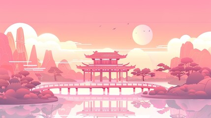 Ancient chinese style Fantasy landscape chinese