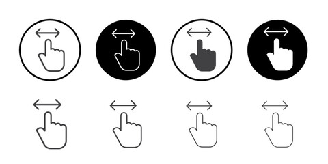 Horizontal swipe gesture icon simple vector symbol