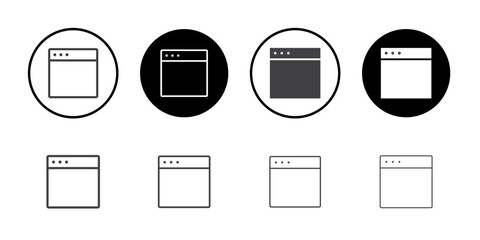 Internet Browser Window icon simple vector symbol